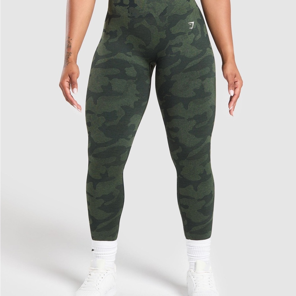Adapt Gymshark Green Camouflage Leggings